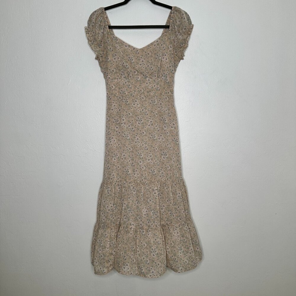 Altar'd State Floral Midi Dress - Cream